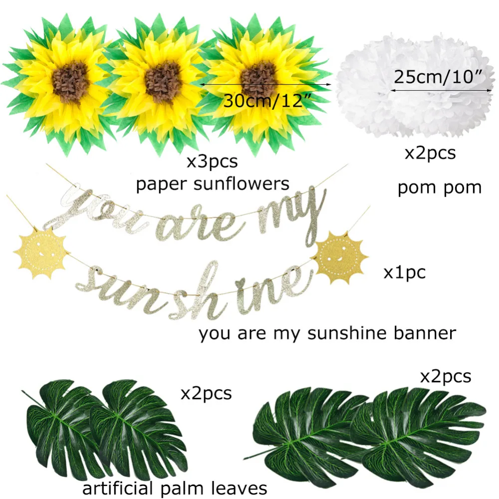 Набор для украшения дня рождения с изображением солнца на 1 й день You Are My Sunshine
