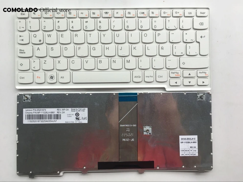 LA латинская клавиатура для LENOVO S110 S206 белая Layout|Клавиатуры замены| |