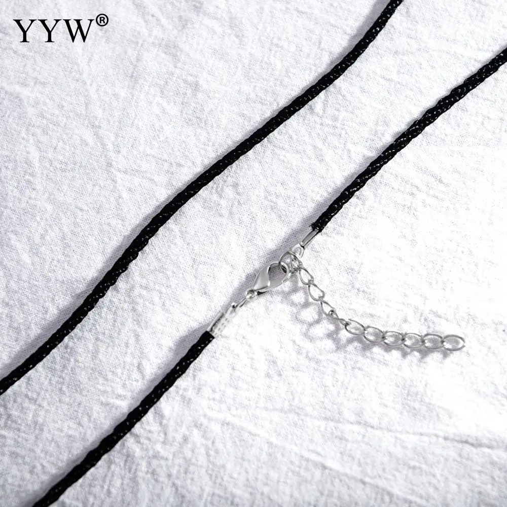 Black Leather Rope Thread Chain Necklace Women Lobster Claw Extend Adjustable Chokers Jewelry For Men | Украшения и аксессуары