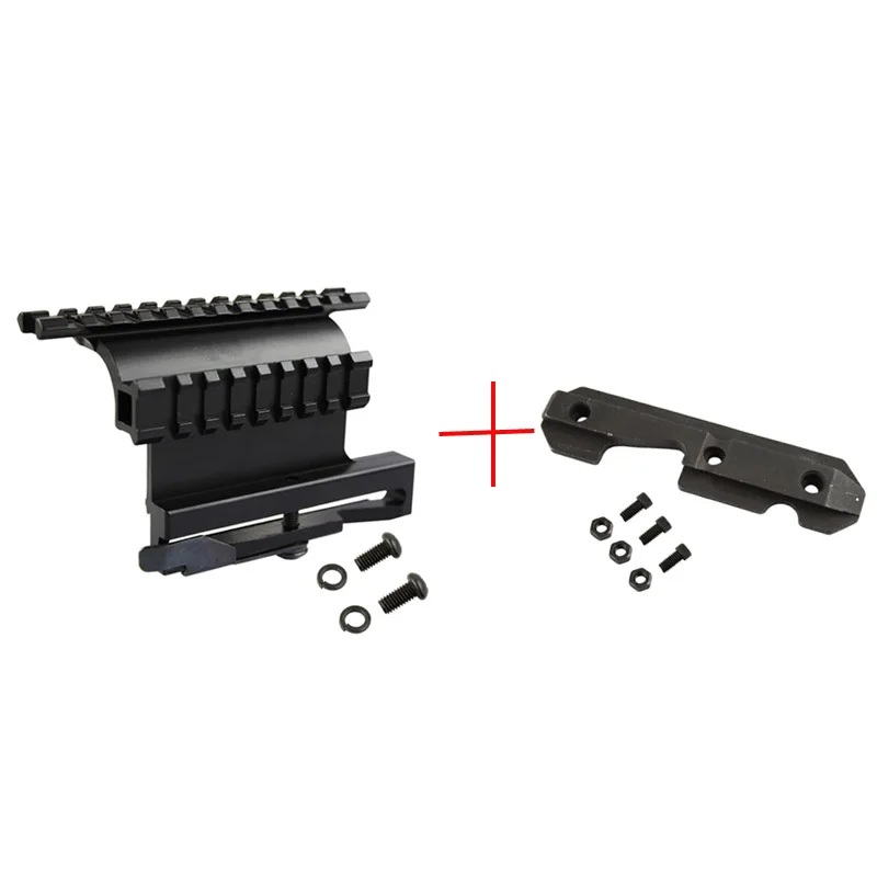 Side Plate And Mount VULPO охотничий страйкбольный прицел крепление тактическое АК серия рельсовое Боковое крепление Быстрый QD стиль AK47 AK74 Сайга отсоединение 20 мм Вивер рейка крепление - Цвет: Side Plate And Mount