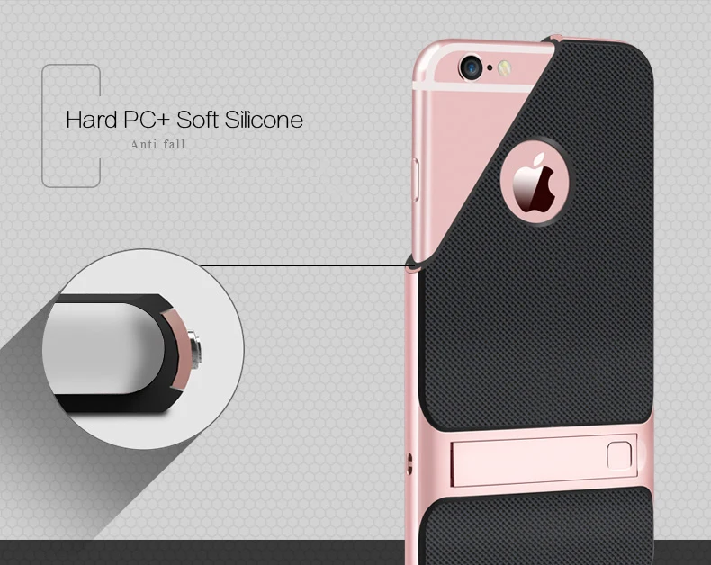 CAPSSICUM чехол с подставкой для iPhone 6 6s Plus PC силиконовый гибкий тонкий гелевый Чехол с подставкой для iPhone 6plus 6s Plus