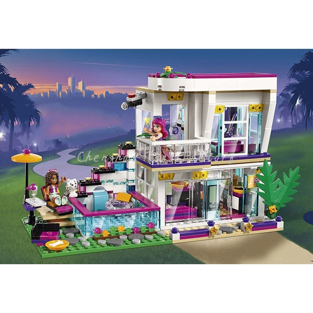Строительный блок 10498 друзья Ливи поп звезда дом 41135 Emma Mia рисунок LEGO развивающие