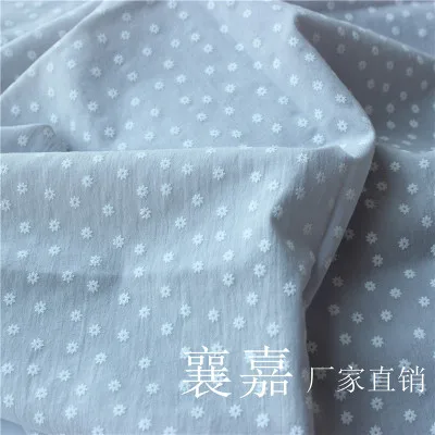CC351 White flower 100*140cm Cotton Crepe Fabric Wear Gauze Printing Seersucker Pants Mosquito Pajamas Fabric D30 - Цвет: CC351