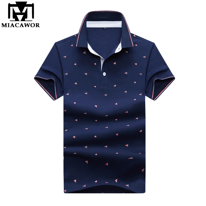 Рубашка-поло MIACAWOR MT638 мужская с коротким рукавом модная сорочка Slim Fit в