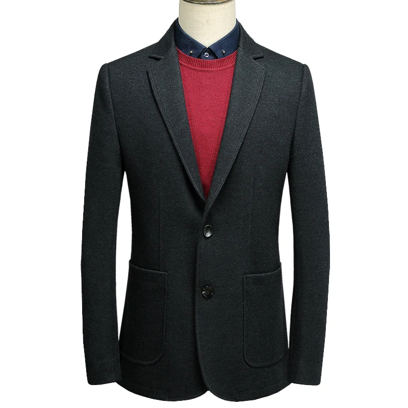Мужской шерстяной пиджак деловой Повседневный M 3XL Осень зима 2019|casual men suit|men suit