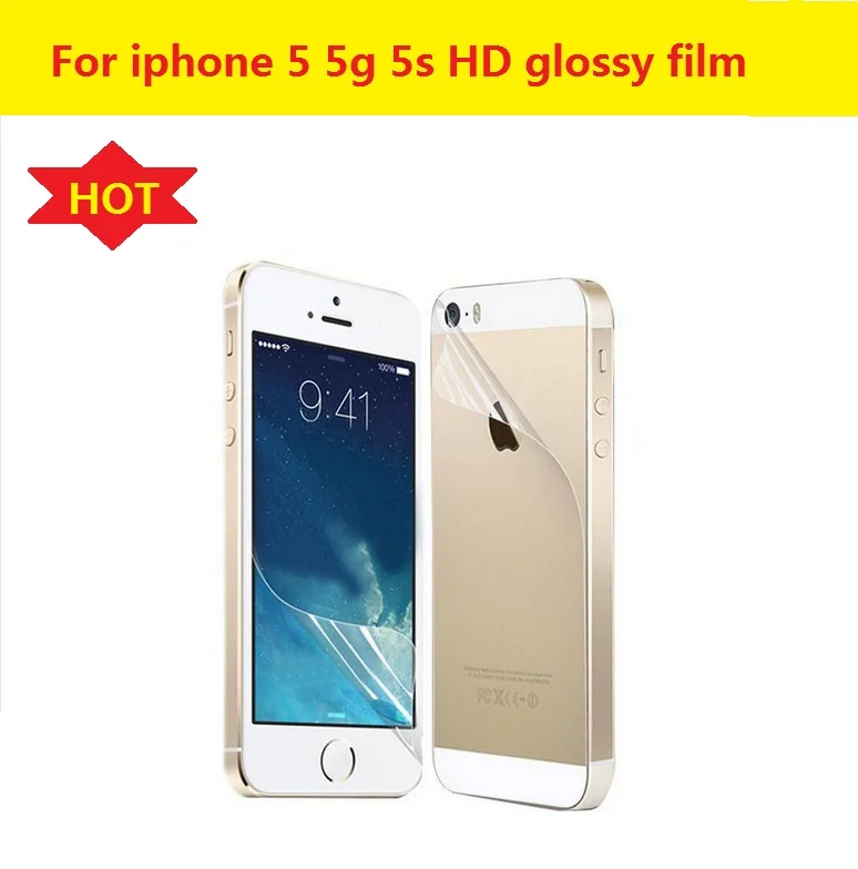 For iphone 5 5S SE 1 пара(передняя+ задняя) HD lcd прозрачная глянцевая пленка для iphone 4 4G 4S 5 5g 5S 6 6s 6s 7x8 10 plus Защитная пленка для экрана - Цвет: For iphone 5 5S SE