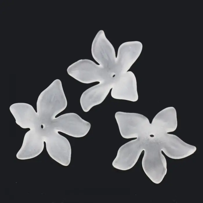 DoreenBeads розница акриловые колпачки для бусин фурнитура цветок белый матовый