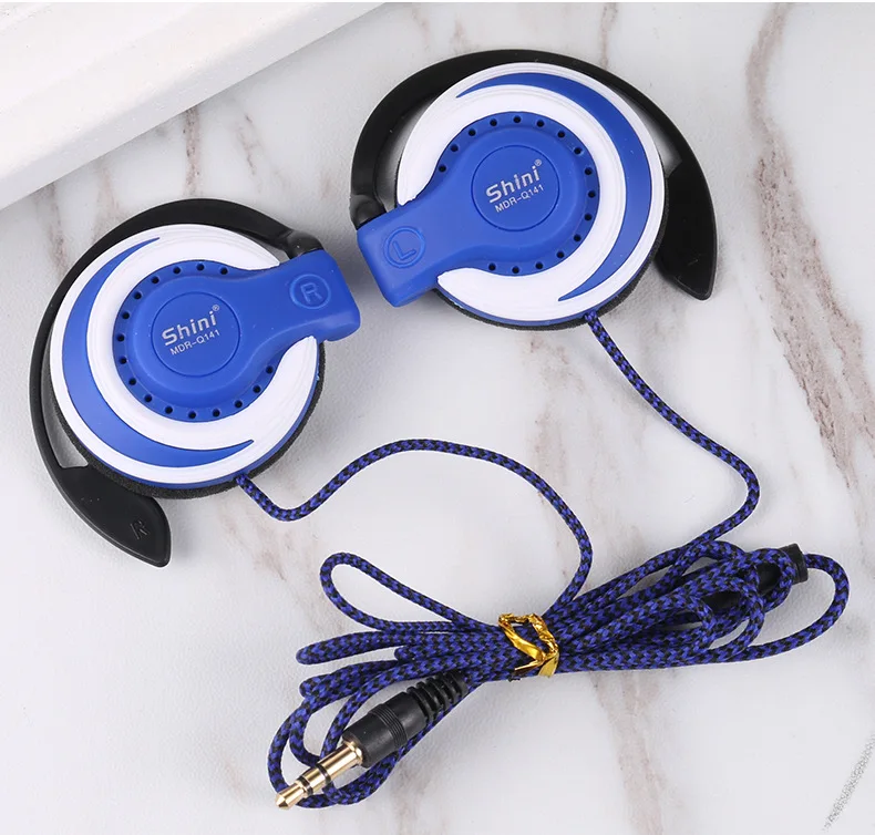 Blue Стерео наушники спортивные беговые наушники крючок Bluetooth гарнитура Музыка бас наушники Handsfree для iPhone4/5/6 samsung - Цвет: Blue