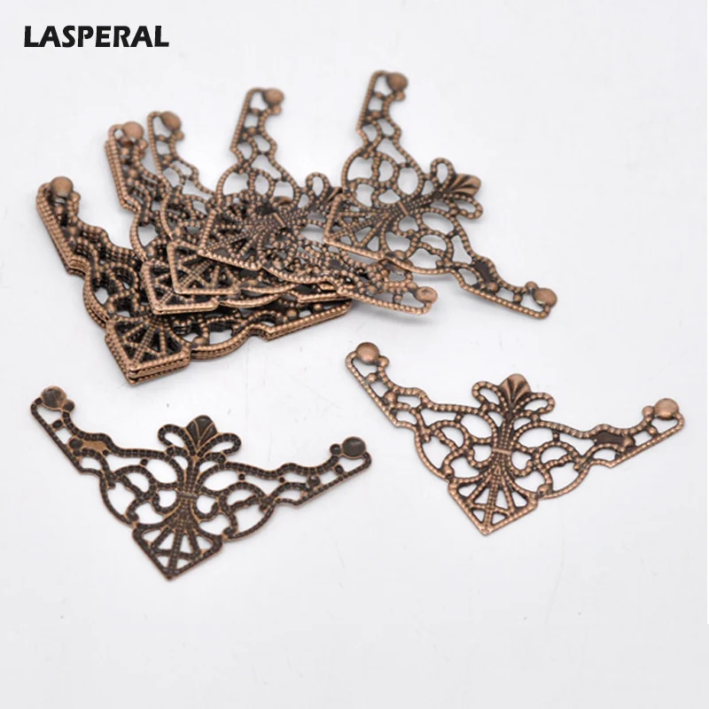 LASPERAL 30-100PCs Copper Tone Filigree Wraps Cabochon For Jewelry Making Metal Connectors Findings DIY Craft | Украшения и