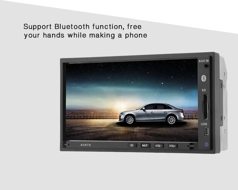 HD 1080 P 7 дюймов Bluetooth 2.1 автомобилей mp5 Радио плеер стерео видео Поддержка RDS FM AM EQ с