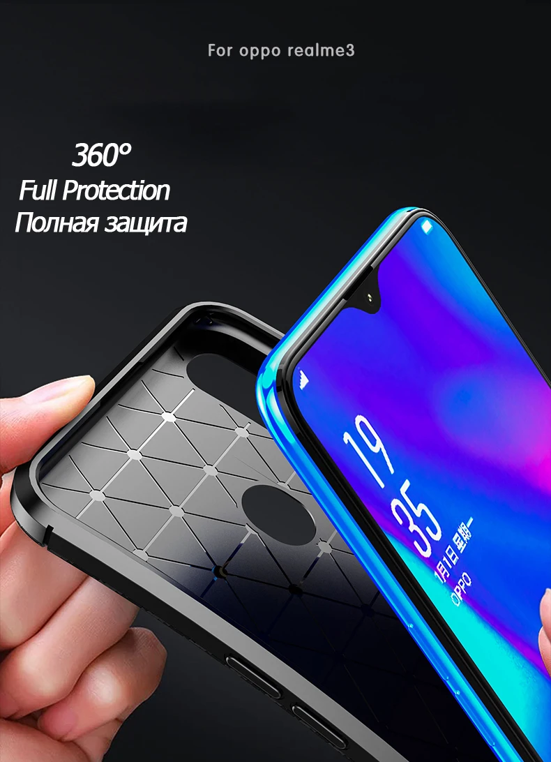 For Realme 6.22'ɿor OPPO 3 Reno R17 F11 Pro Carbon Fiber Cover Soft Silicone Case for Oppo realme3 reno Backet Shell |