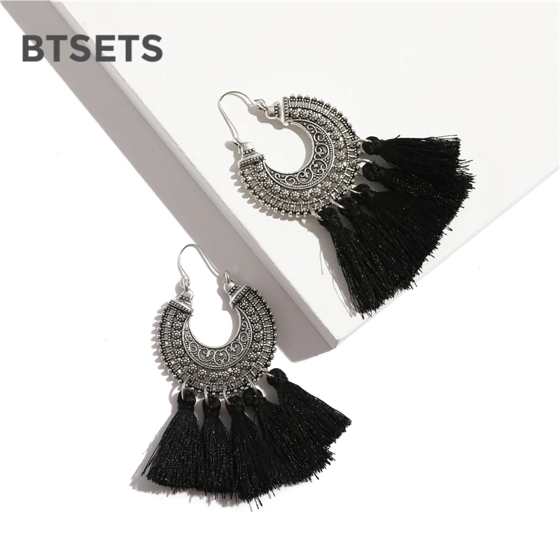 BTSETS большие серьги-кольца для женщин Bijoux круглые богемные ручной работы