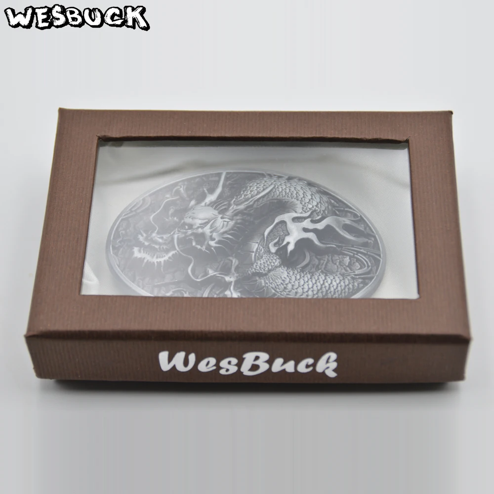 WesBuck новый высококачественный мужской ремень с 3D драконом пряжкой головы для 4 см