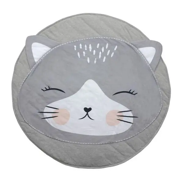 cat Коврик для альпинизма с животными, детские коврики для игр, мягкий хлопковый коврик для новорожденных, одеяло для ползания, круглый ковер, коврик для игрушек - Цвет: cat