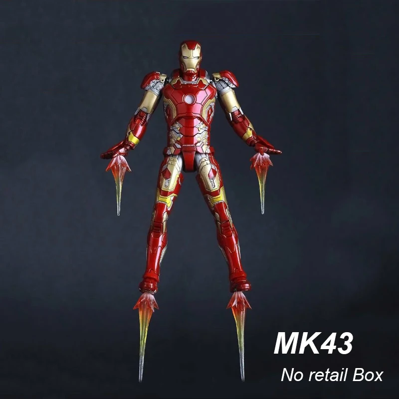 Сумасшедшие игрушки 17 см Мстители Железный человек Марка MK43 ПВХ Фигурка