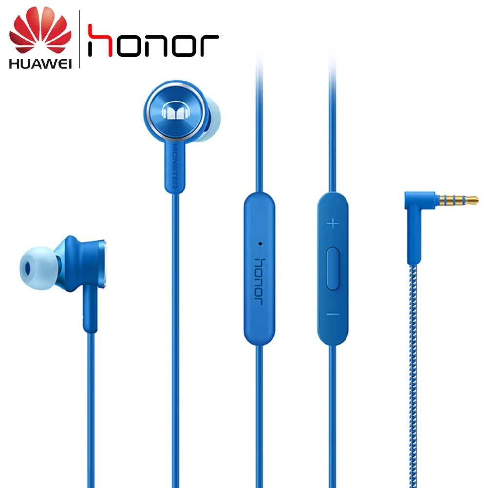 Оригинальные наушники HUAWEI Honor Monster 2 AM17, наушники 3,5 мм, наушники-вкладыши с микрофоном, дистанционное управление проводом, наушники 1,2 м для P30 Redmi