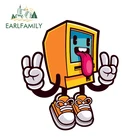 EARLFAMILY 13 см x 11,4 см, мультяшный компьютер Rock, Стайлинг автомобиля, задняя фотография, забавная мотоциклетная Светоотражающая фотография