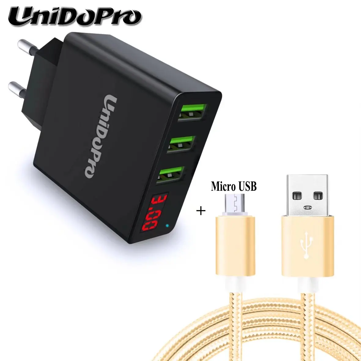 Зарядное устройство переменного тока с 3 портами USB А макс. европейской вилкой +