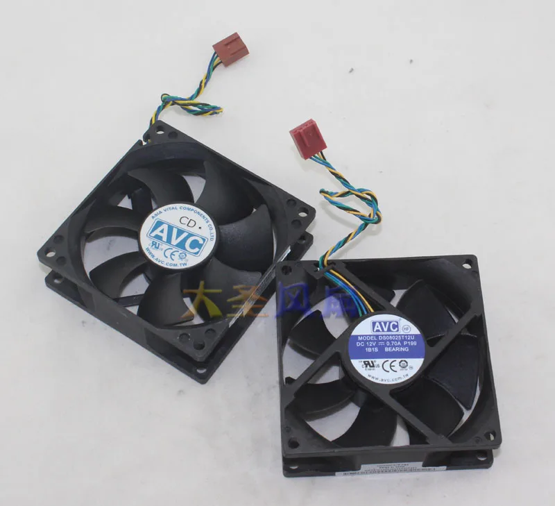 Вентилятор Охлаждения AVC DS08025R12U DS08025T12U 12 В постоянного тока 0 70 А 80*80*25 мм 8 см 4