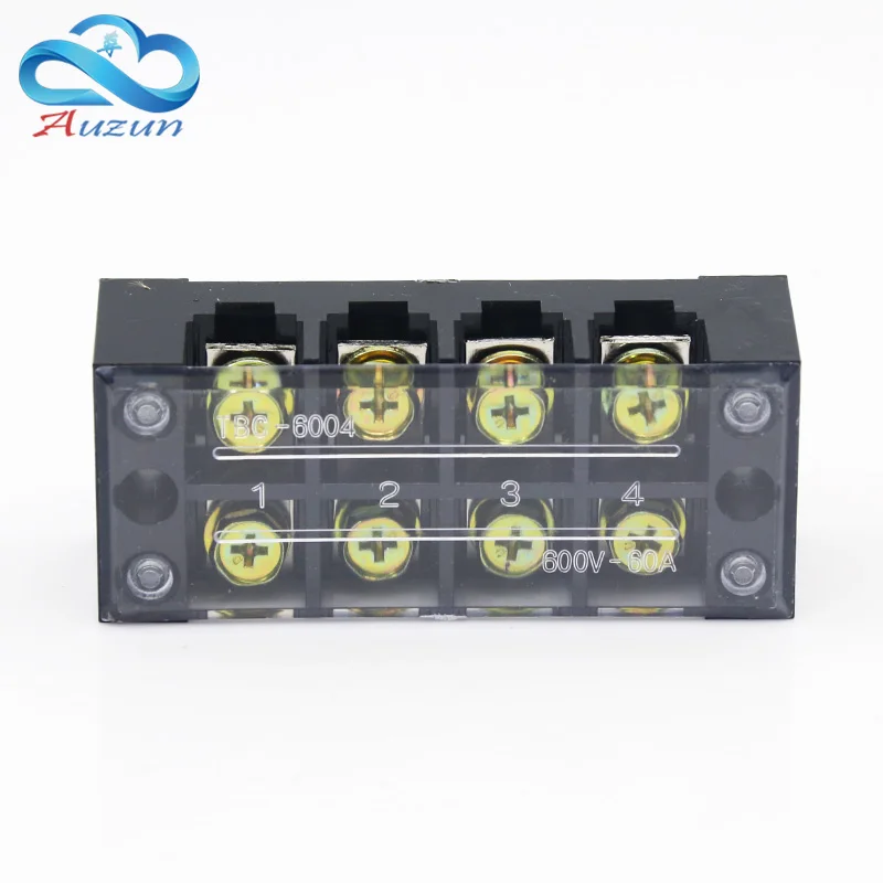 TBC-6004 Terminal Blocks Fixed Terminals High Current 60A 4P Copper Contact | Обустройство дома
