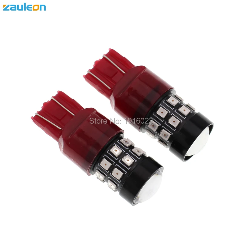 Zauleon 2 шт. T20 7443 7443R W21/5 Вт Красный светодиодный 244 лампа люмен для торцевой лампы