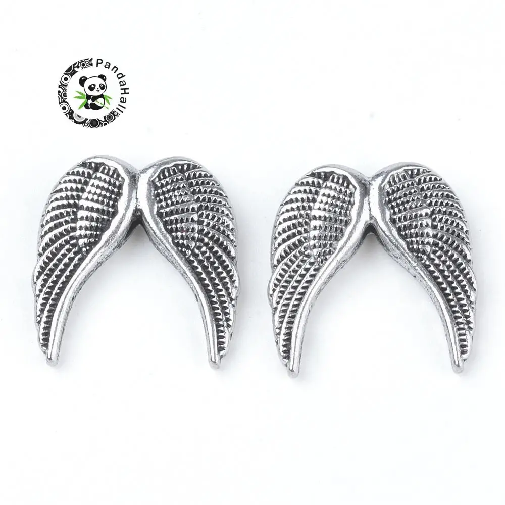 

Tibetan Style Alloy Wing Beads Bracelet Necklace jewelry making Accessories,19x19x5mm, Hole: 2mm; about 300pcs/1000g