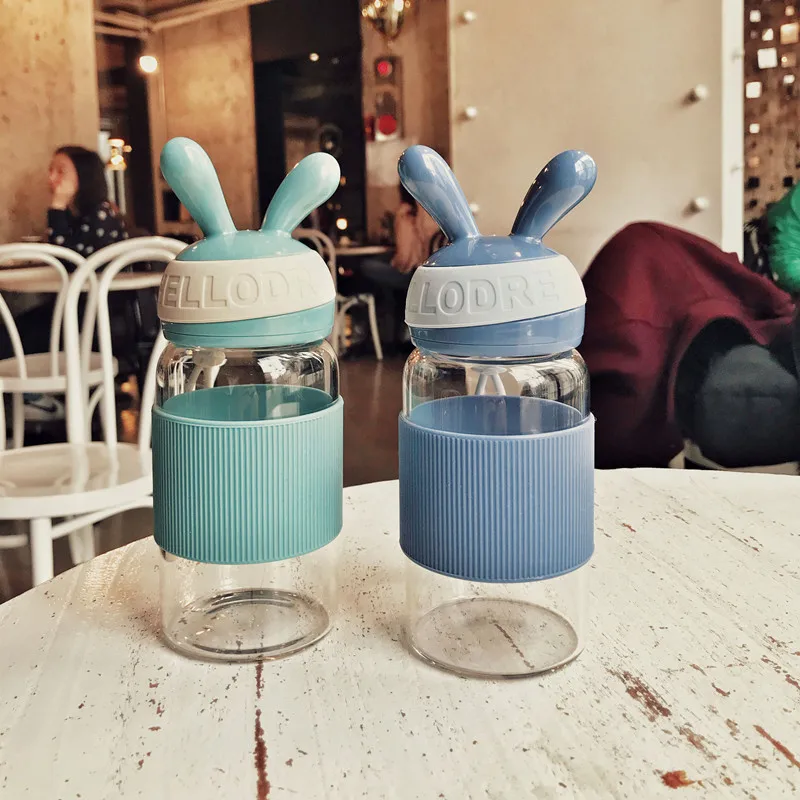 Новинка 2019 лидер продаж модная кружка для воды с кроликом Офисная стеклянная