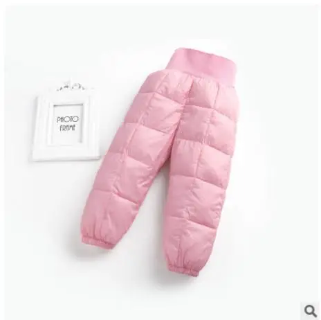 pink Детские штаны; Длинные теплые зимние брюки для девочек; водонепроницаемые брюки; Штаны для маленьких мальчиков; хлопковые утепленные детские штаны - Цвет: pink