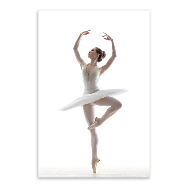 Different Ballet Movements White Photo Art Prints Poster Wall Picture Canvas Painting No Frame Ballerina Home Decor Unframed | Дом и сад