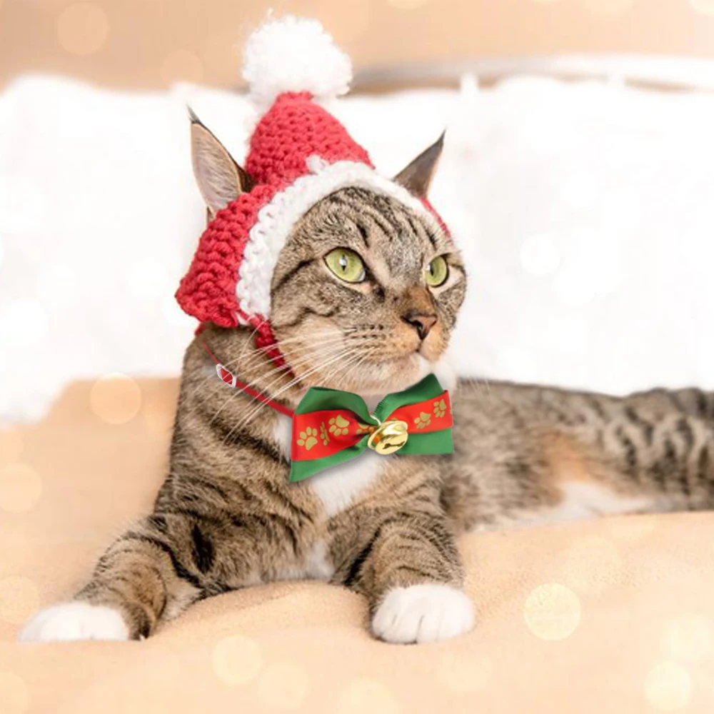 10 шт./лот Рождественский галстук бабочка для собаки светоотражающий Модный милый