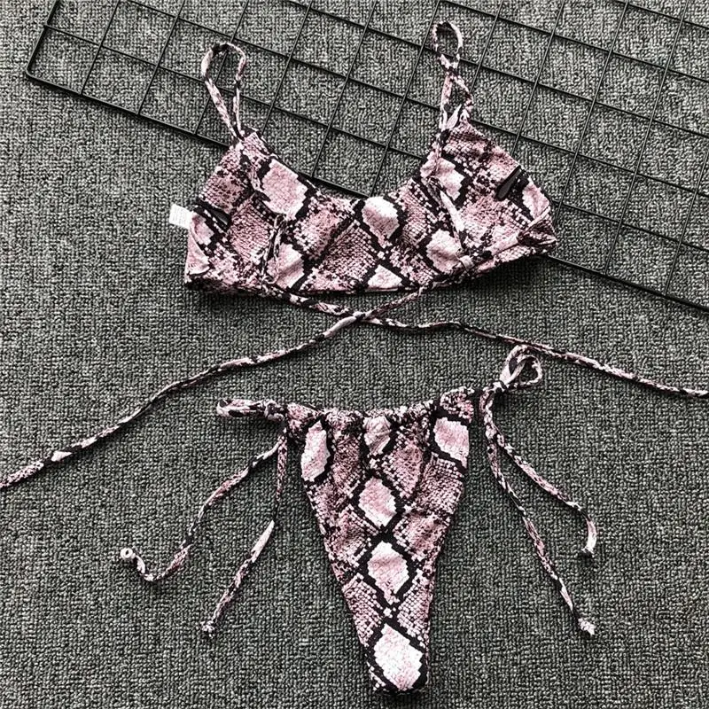 Bikinx/бикини из змеиной кожи, mujer, бандо, топ, купальник woemn, купальник с высоким вырезом, женский сексуальный комплект бикини, купальный костюм, новинка