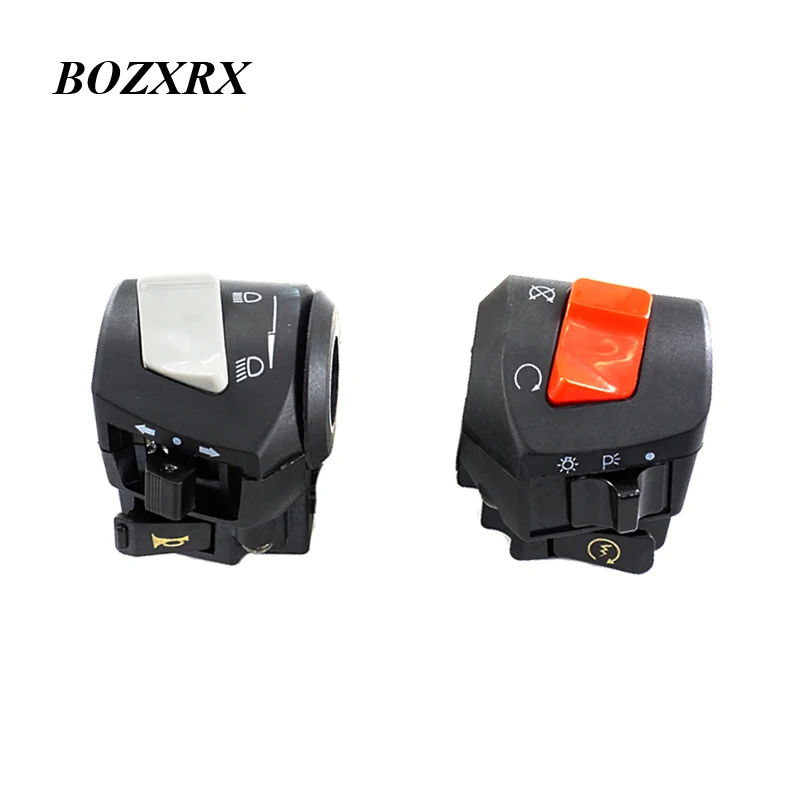 

BOZXRX Universal Motorcycle Horn Switch Horn Turn Signal Light Control Switch Button Handlebar Parts For Honda CB400 1992-1998