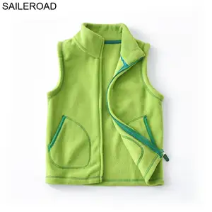 SAILEROAD 4-9Year Твердый стенд шеи Baby Boy жилет пальто осень мальчики жилет с флисом 7 цветов подростка ребенок жилет без рукавов