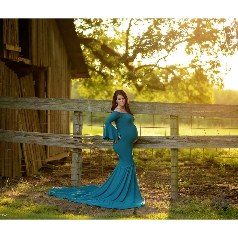 2021 New Maternity Pregnant women Photography Props Dress Pregnancy Mermaid noble royal Romantic clothing set Free shipping | Мать и
