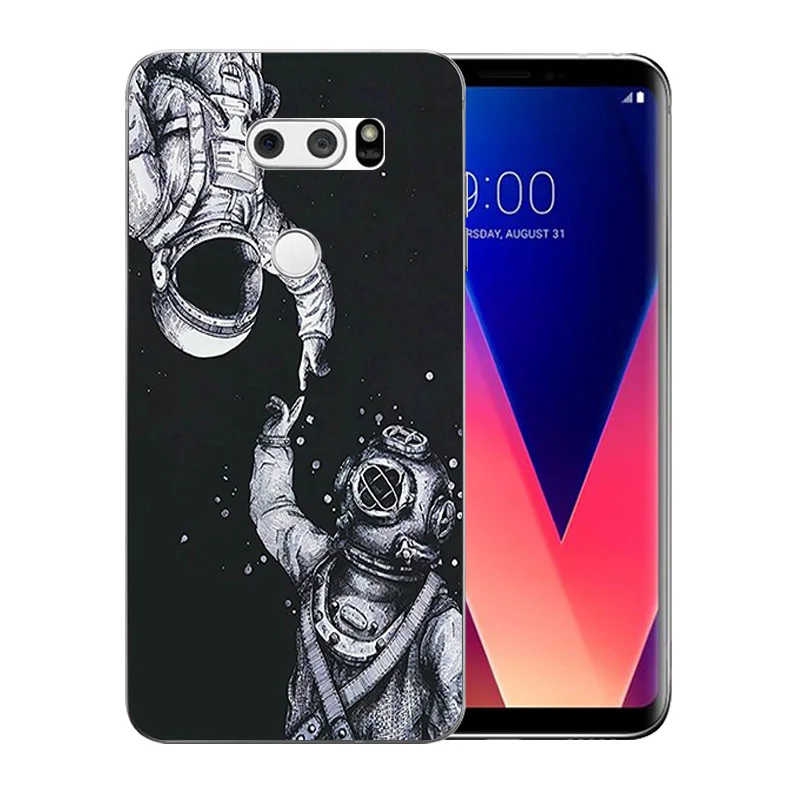 Чехол для телефона LG V30 Space Moon Pattern Прозрачный Силиконовый ТПУ H930 H930DS H933 H931 H932 VS996