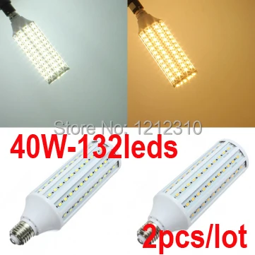 2 шт./лот бесплатная доставка 40 Вт 132LED 5630 SMD E27 кукурузная лампа светодиодная