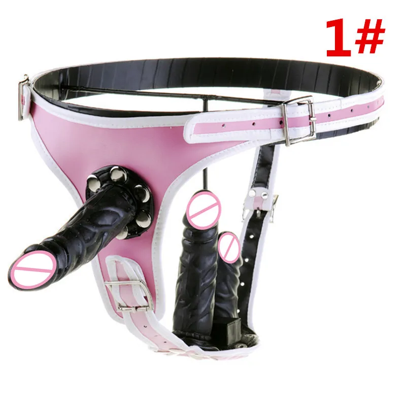 Ремешок для фаллоимитаторов кожаная талия со съемными анальными пробками