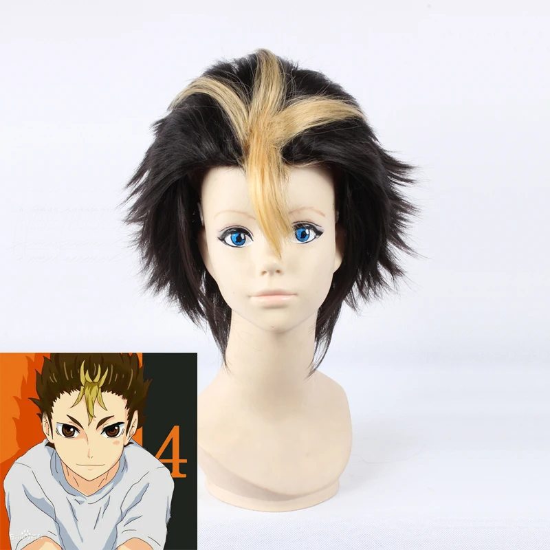Haikyuu! Парик для косплея Nishinoya Yuu 30 см короткие прямые термостойкие синтетические