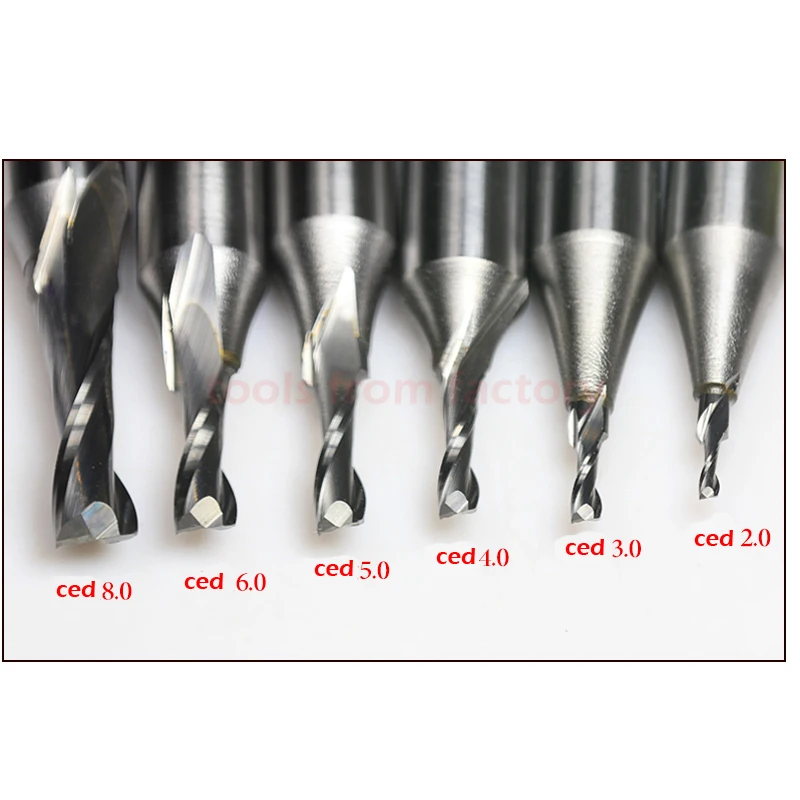 Гравировальный инструмент из вольфрамовой стали 1/2*6*30 TCT ЧПУ 1 шт. фреза 2 канавки