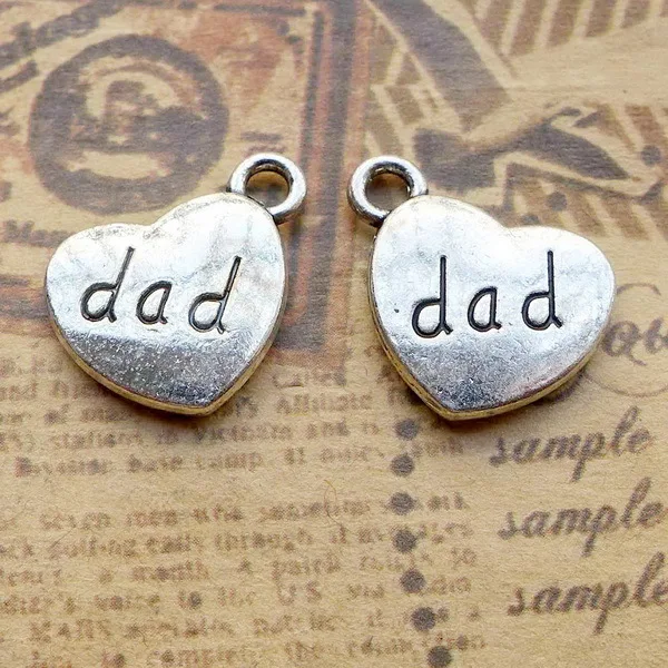 

100pcs Charm dad pendant 18*15mm Antique silver Handmade Jewelry Making DIY Supplies European Alloy accessories Hot