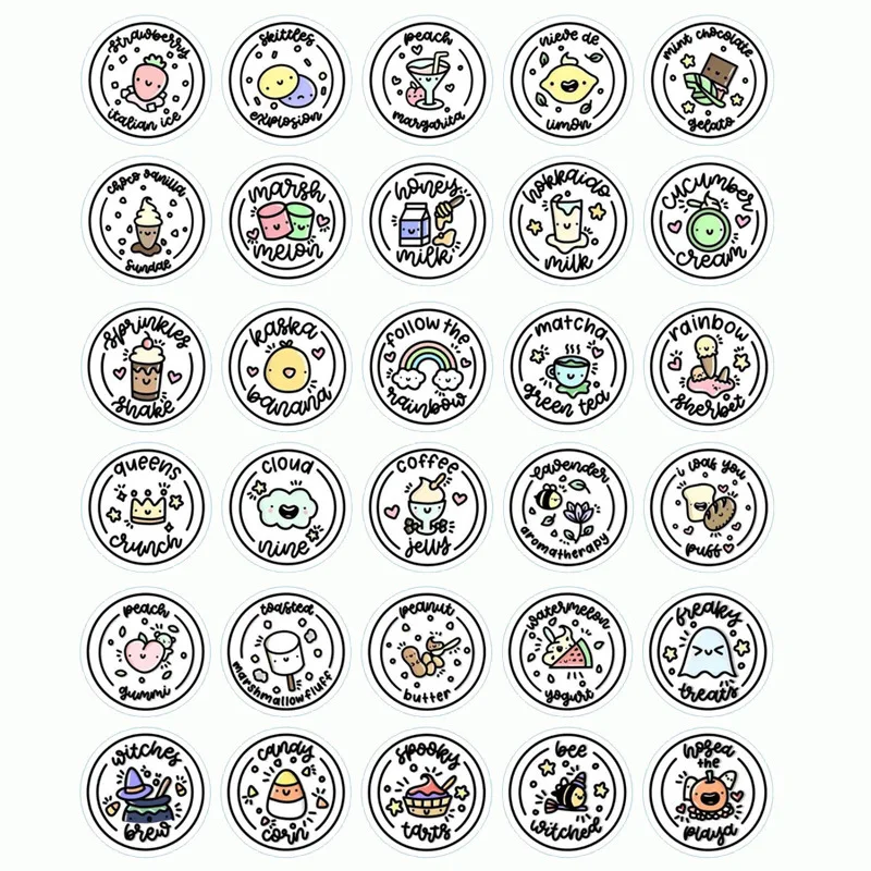 Happy Monkey 5 sheet/Pack Transparent Stick Figure Stickers For Slime Box Cartoon Slime DIY Accessories Gift Toy For Kids Adults