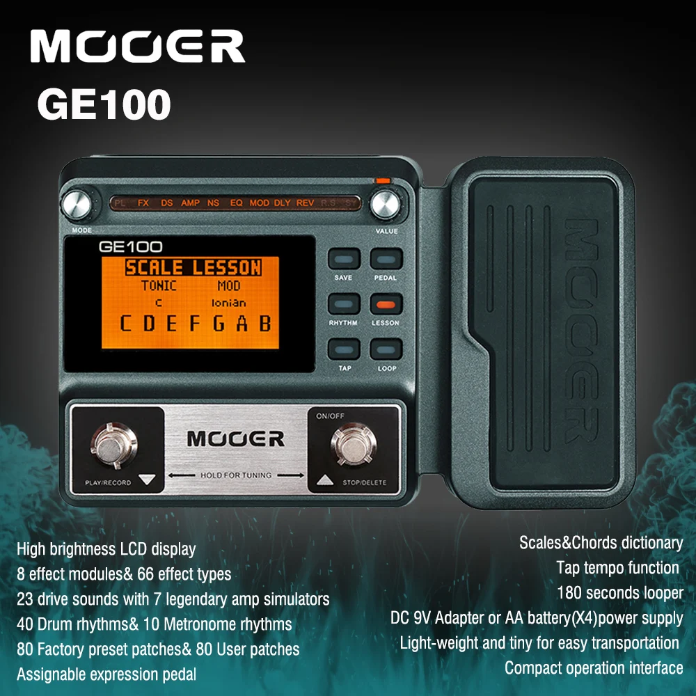 MOOER ge100 8 эффект Модули 66 типов Гитары multi процессор эффектов падел с петлей Запись