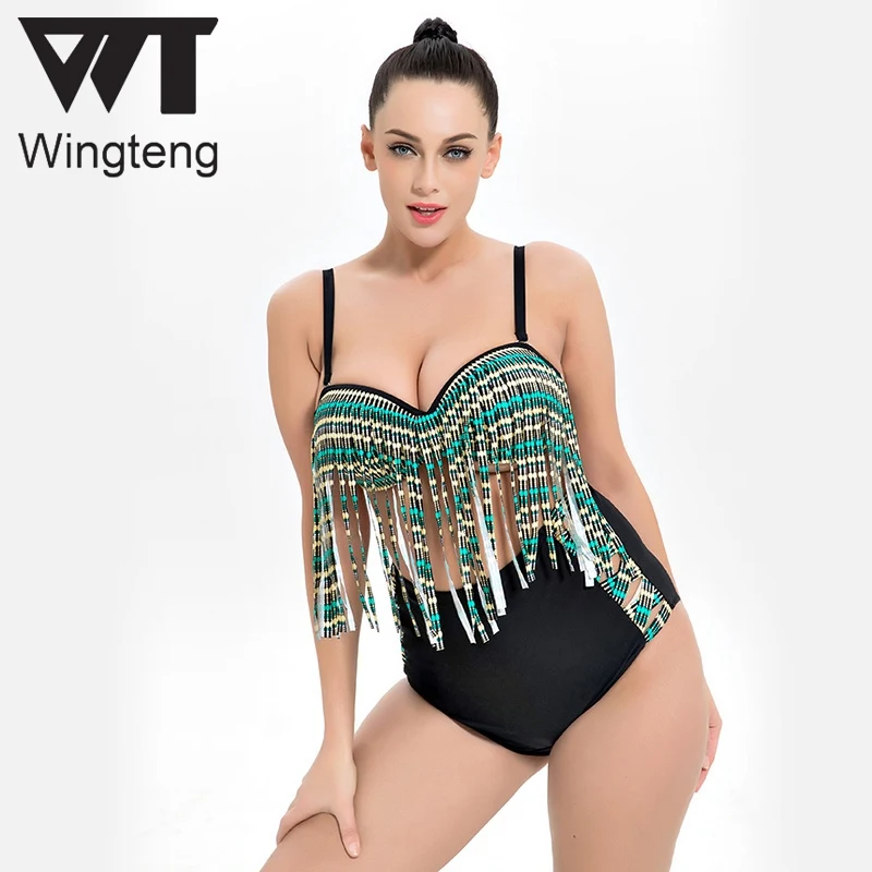 Wingteng 2018 Бразильское бикини с высокой талией большие купальники женское