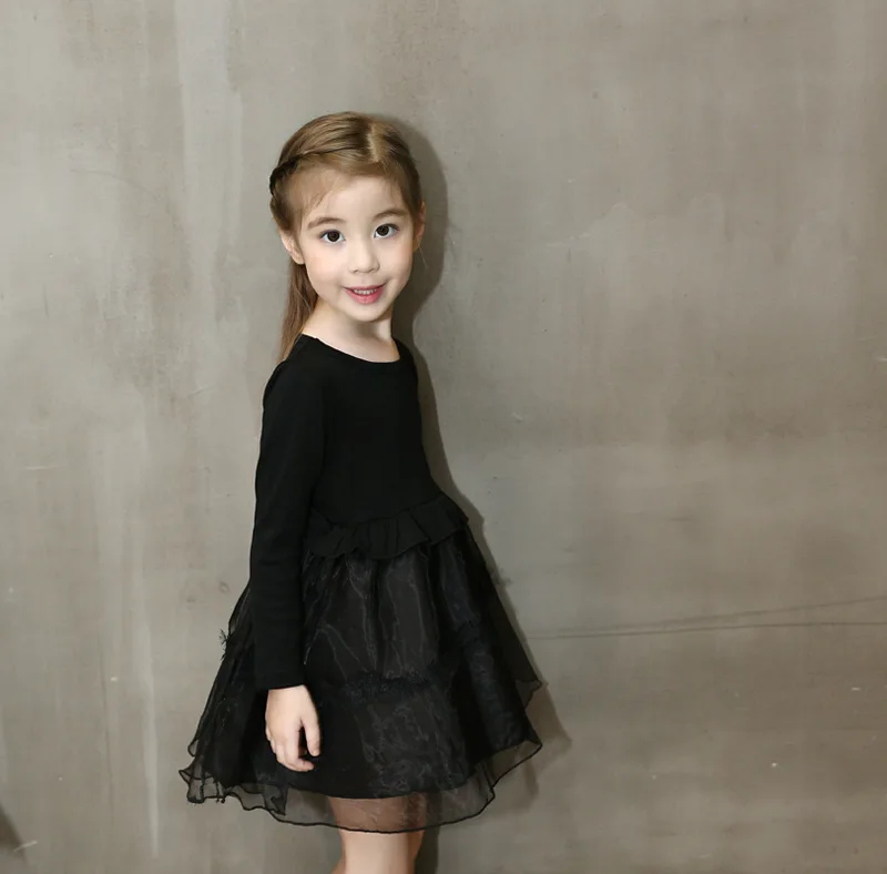 kids dresses for girls winter baby girl christmas dress long sleeve elegant black warm children 6 years party princess | Детская одежда