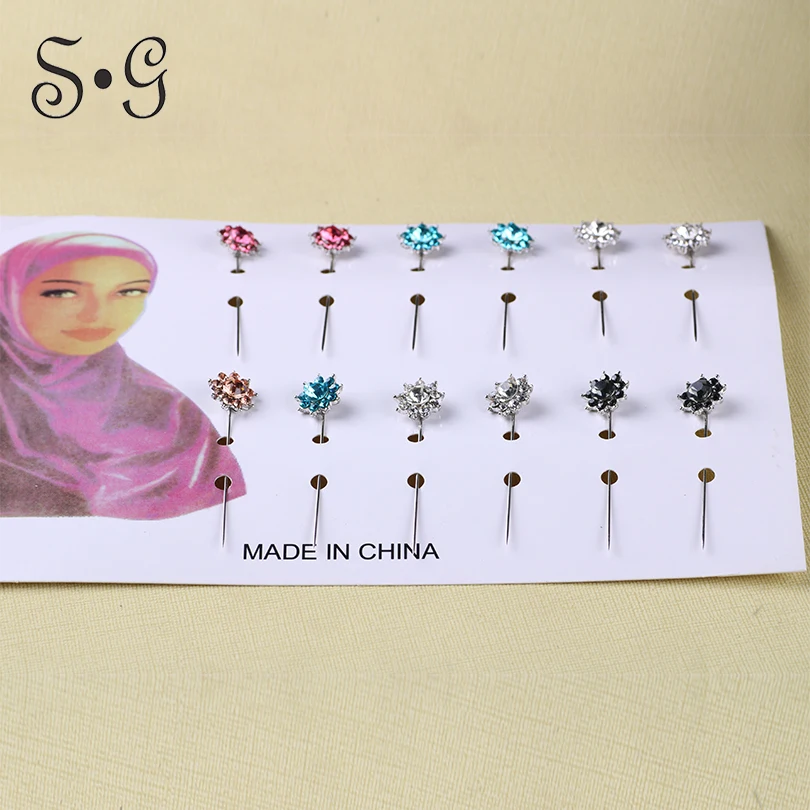 Женская Брошь В Виде Цветка с кристаллами 12 страз|Броши| |