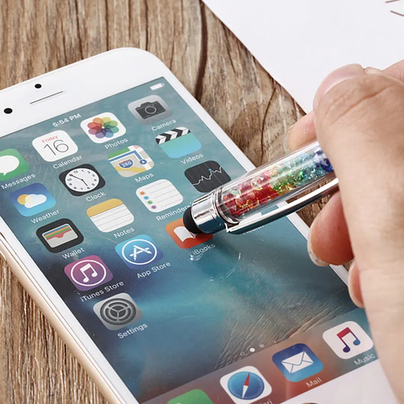 1/2 шт 2 в 1 кристалл стилус черные чернила для ручки ручка iPhone Samsung iPad Android планшеты