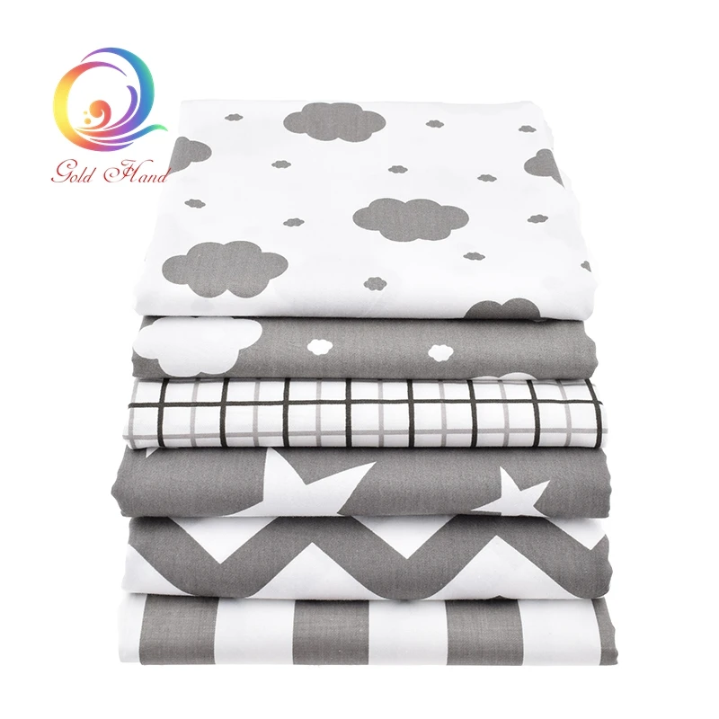 Haisen серая саржевая хлопковая ткань с принтом для шитья своими руками/ткань