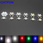 10 шт.лот 1 Вт 3 Вт 5 Вт ТеплыйБелый Королевский Синий Оранжевый УФ фиолетовый RGB высокомощный светодиодный чип с печатной платой или без печатной платы
