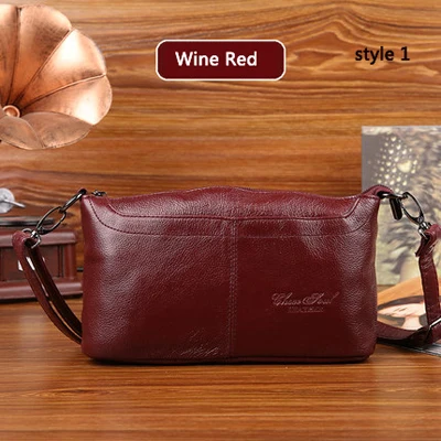 Style 1 Wine Red Новые маленькие сумки на плечо для женщин из натуральной кожи, модная сумка через плечо, женская сумка-мессенджер, роскошные сумки-клатчи - Цвет: Style 1 Wine Red