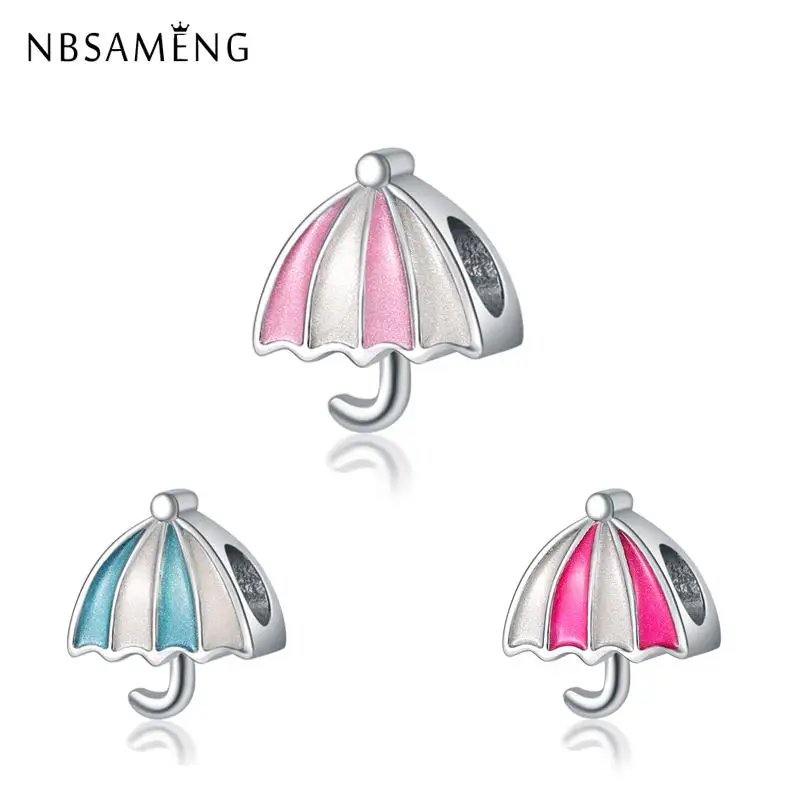 Free Shipping Original Silver Plated Bead Charm Vintage Umbrella Beads Fit Bracelets Women DIY Jewelry Making | Украшения и